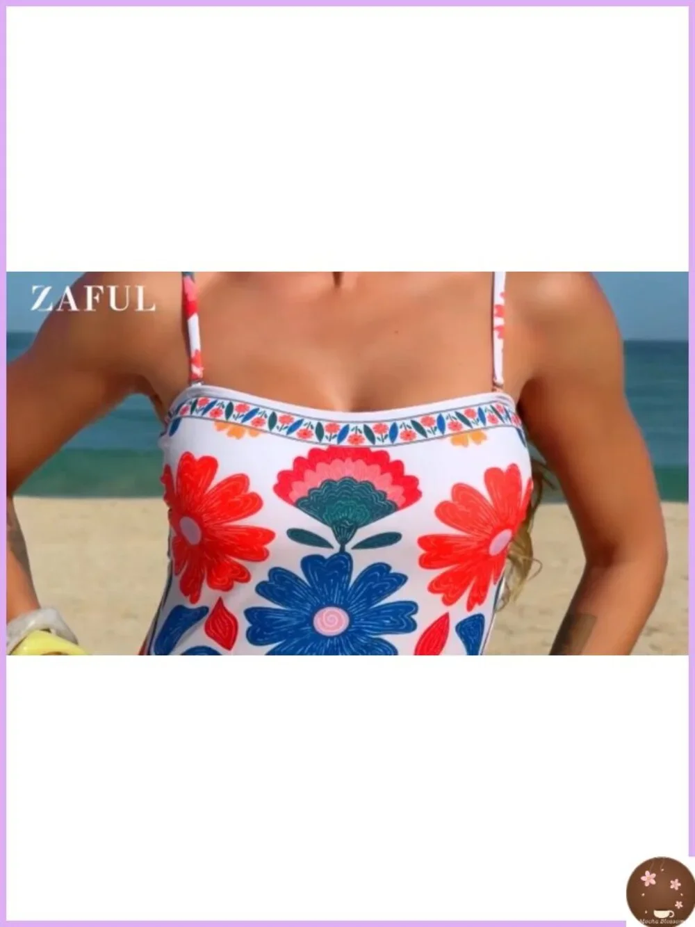 ZAFUL Women Bandeau Tankini with Skirt 2 Piece Bathing Suit